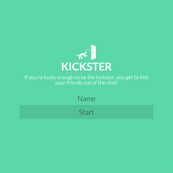 Entry page to the Kickster multiuser application.